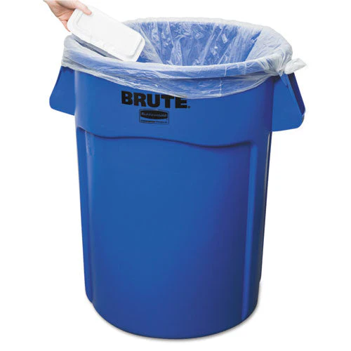 Vented Round Brute Container, 44 Gal, Plastic, Blue - Image 2