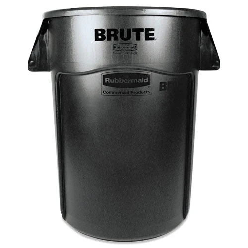 Vented Round Brute Container, 44 Gal, Plastic, Black - Image 1