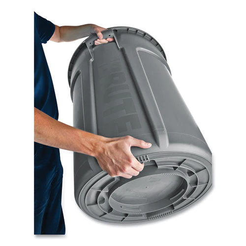 Vented Round Brute Container, 44 Gal, Plastic, Gray - Image 2
