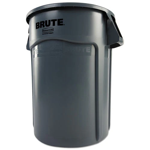 Vented Round Brute Container, 44 Gal, Plastic, Gray - Image 3