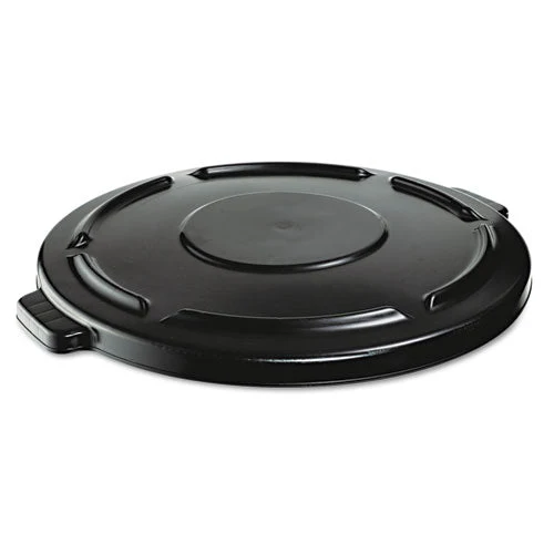 Brute Self-draining Flat Top Lids, 24.5" Dia X 1.5h, Black - Image 1