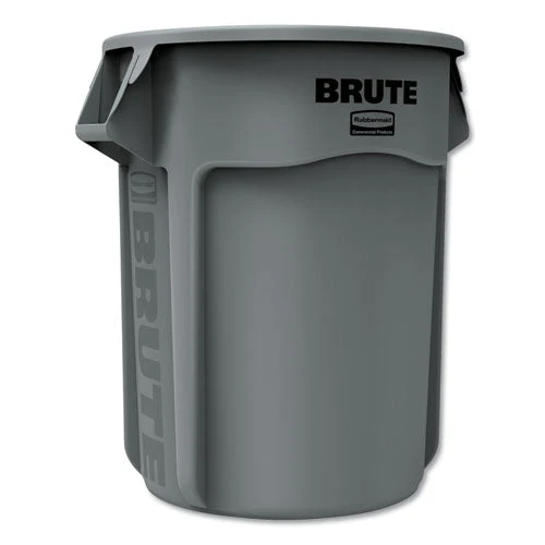 Vented Round Brute Container, 55 Gal, Plastic, Gray - Image 1