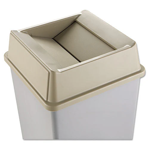 Untouchable Square Swing Top Lid, Plastic, 20.13w X 20.13d X 6.25h, Beige - Image 1