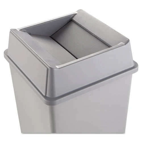 Untouchable Square Swing Top Lid, Plastic, 20.13w X 20.13d X 6.25h, Gray - Image 1
