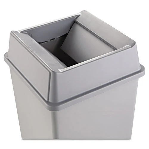 Untouchable Square Swing Top Lid, Plastic, 20.13w X 20.13d X 6.25h, Gray - Image 2