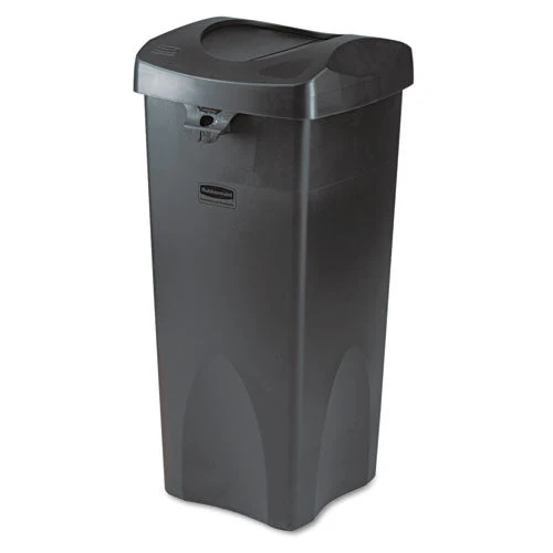 Swing Top Lid For Untouchable Recycling Center, 16" Square, Black - Image 2