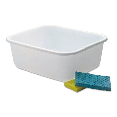 Microban Dishpan, 4.5 Gal, 14.5" X 12.5" X 5.7", White, 6/carton - Image 1