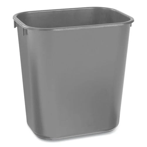 Deskside Plastic Wastebasket, 3.5 Gal, Plastic, Black - Image 2