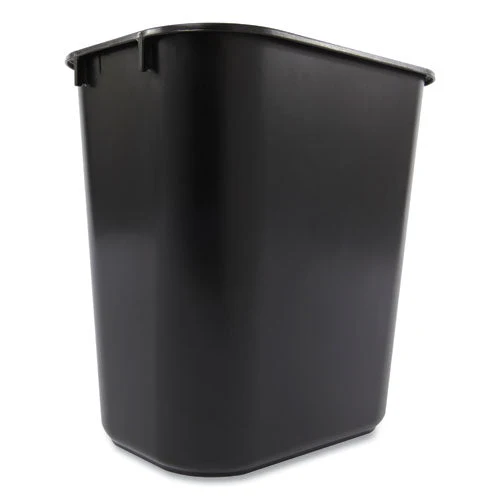 Deskside Plastic Wastebasket, 3.5 Gal, Plastic, Black - Image 3