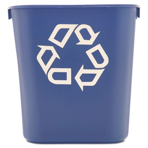Deskside Recycling Container, Small, 13.63 Qt, Plastic, Blue - Image 1