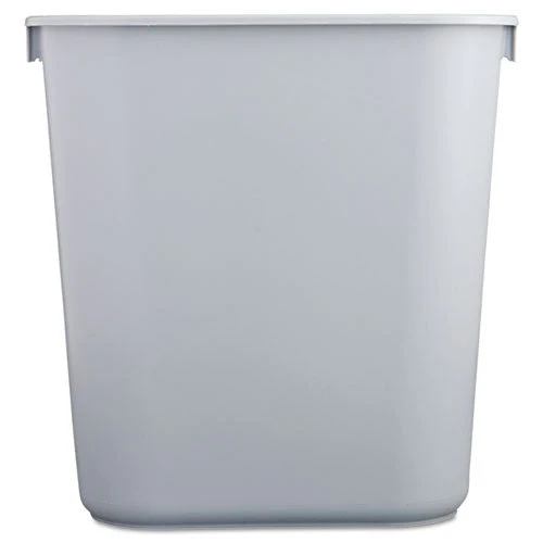 Deskside Plastic Wastebasket, 3.5 Gal, Plastic, Gray - Image 2