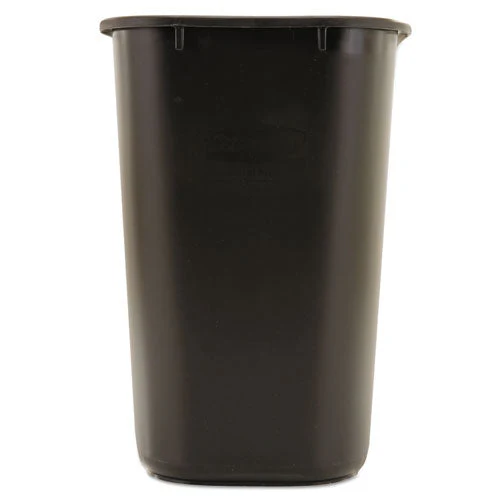 Deskside Plastic Wastebasket, 7 Gal, Plastic, Black - Image 3