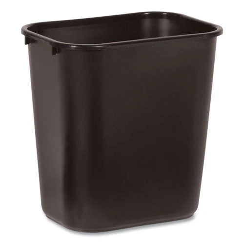 Deskside Plastic Wastebasket, 7 Gal, Plastic, Black - Image 2