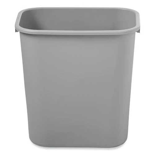 Deskside Plastic Wastebasket, 7 Gal, Plastic, Gray - Image 2