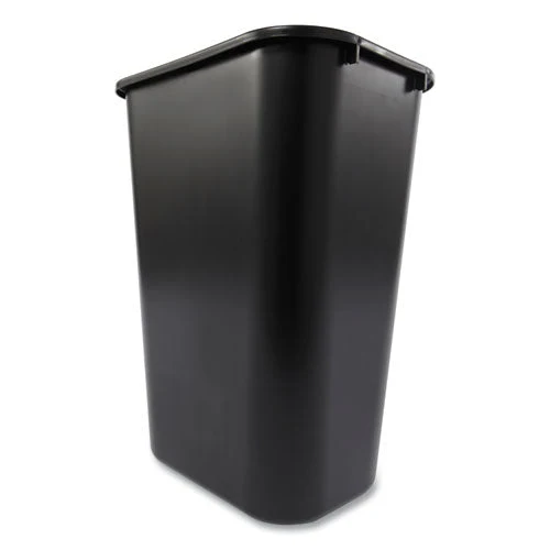 Deskside Plastic Wastebasket, 10.25 Gal, Plastic, Black - Image 3