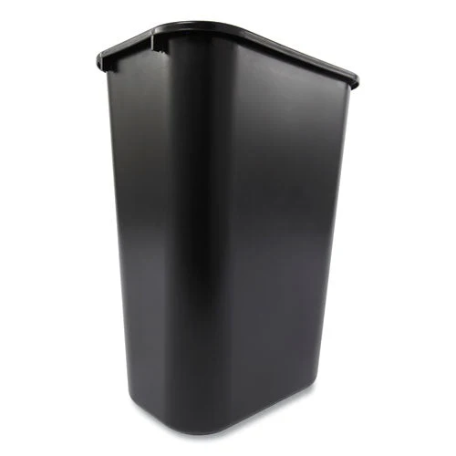 Deskside Plastic Wastebasket, 10.25 Gal, Plastic, Black - Image 2