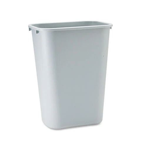 Deskside Plastic Wastebasket, 10.25 Gal, Plastic, Gray - Image 1
