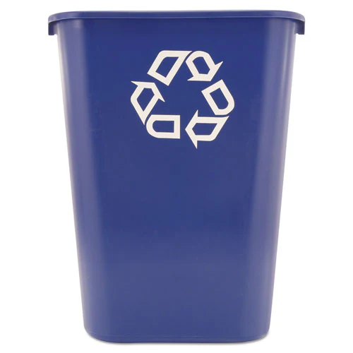 Deskside Recycling Container With Symbol, Large, 41.25 Qt, Plastic, Blue - Image 1