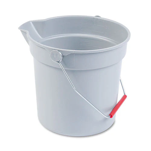 10 Quart Plastic Utility Pail, Plastic, Gray, 10.5″ Dia