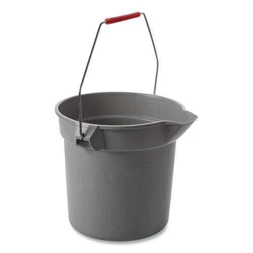 10 Quart Plastic Utility Pail, Plastic, Gray, 10.5" Dia - Image 3