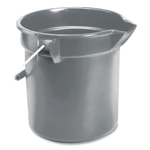 10 Quart Plastic Utility Pail, Plastic, Gray, 10.5" Dia - Image 2