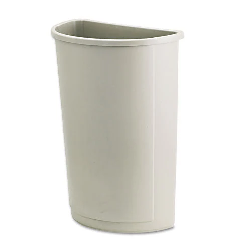 Untouchable Half-round Plastic Receptacle, 21 Gal, Plastic, Beige - Image 1