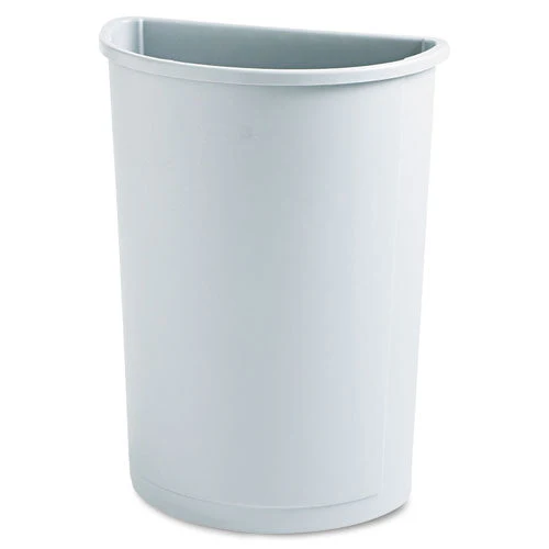 Untouchable Half-round Plastic Receptacle, 21 Gal, Plastic, Gray - Image 1