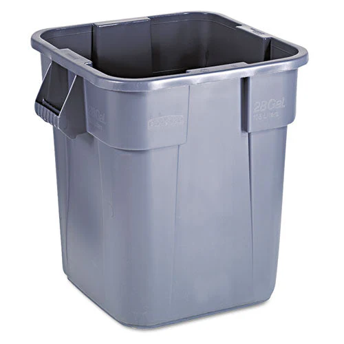 Square Brute Container, 28 Gal, Polyethylene, Gray - Image 2
