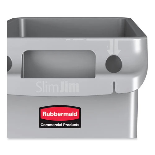 Slim Jim With Venting Channels, 23 Gal, Plastic, Gray - Image 2