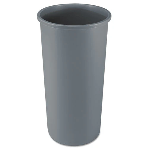 Untouchable Large Plastic Round Waste Receptacle, 22 Gal, Plastic, Gray - Image 1
