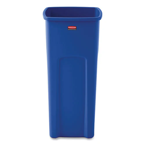 Untouchable Square Waste Receptacle, 23 Gal, Plastic, Blue - Image 1