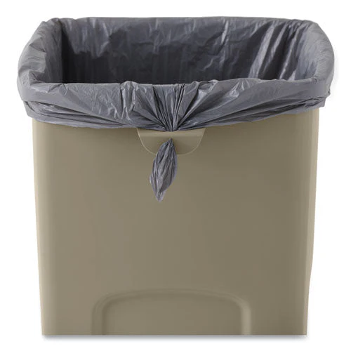 Untouchable Square Waste Receptacle, 23 Gal, Plastic, Beige - Image 3