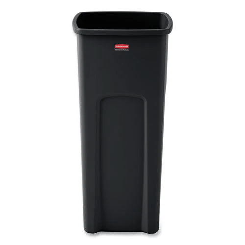 Untouchable Square Waste Receptacle, 23 Gal, Plastic, Black - Image 1