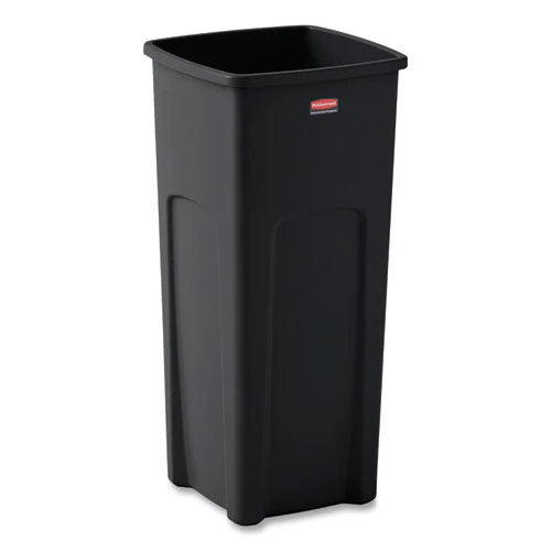 Untouchable Square Waste Receptacle, 23 Gal, Plastic, Black - Image 3