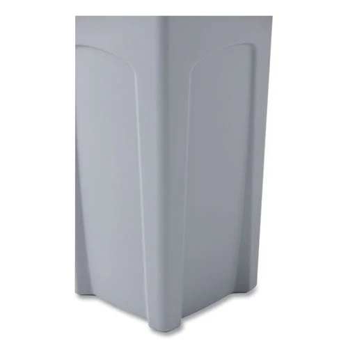 Untouchable Square Waste Receptacle, 23 Gal, Plastic, Gray - Image 3