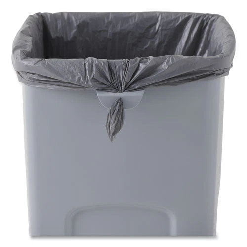 Untouchable Square Waste Receptacle, 23 Gal, Plastic, Gray - Image 2