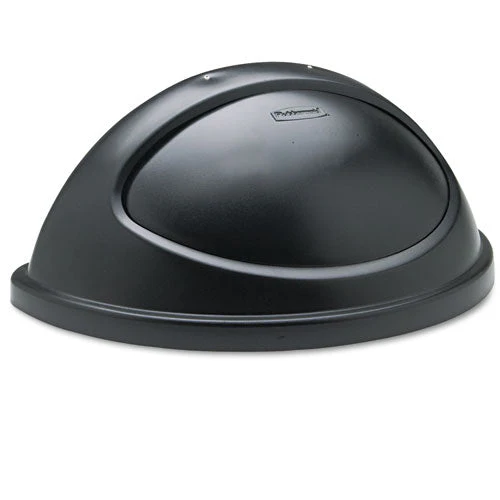 Untouchable Plastic Half-round Lid, 21.38w X 12.38d X 9.13h, Black - Image 1