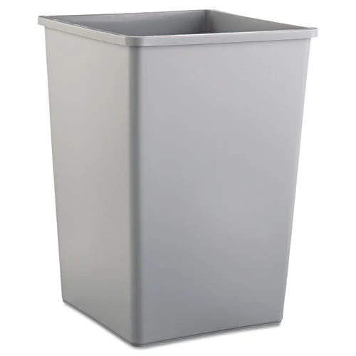 Untouchable Square Waste Receptacle, 35 Gal, Plastic, Gray - Image 1