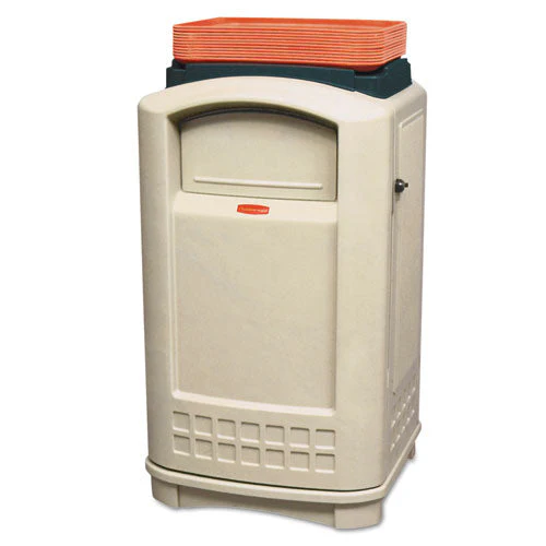 Plaza Lunch Tray Top Container, 50 Gal, Plastic, Beige - Image 1