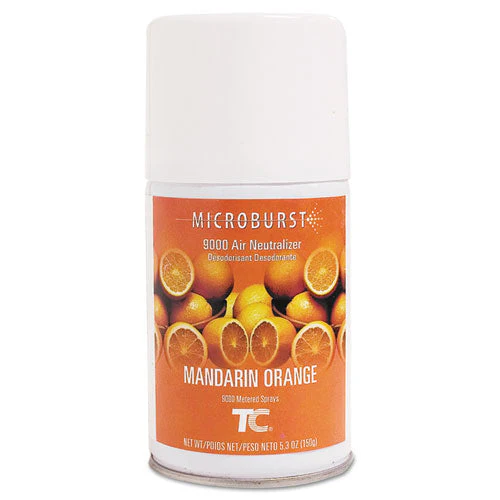 Tc Microburst 9000 Air Freshener Refill, Mandarin Orange, 5.3 Oz Aerosol Spray, 4/carton - Image 1
