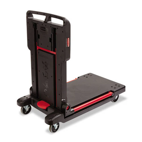 Convertible Utility Cart, Plastic, 2 Shelves, 400 Lb Capacity, 23.88" X 45.13" X 34.38", Black - Image 3