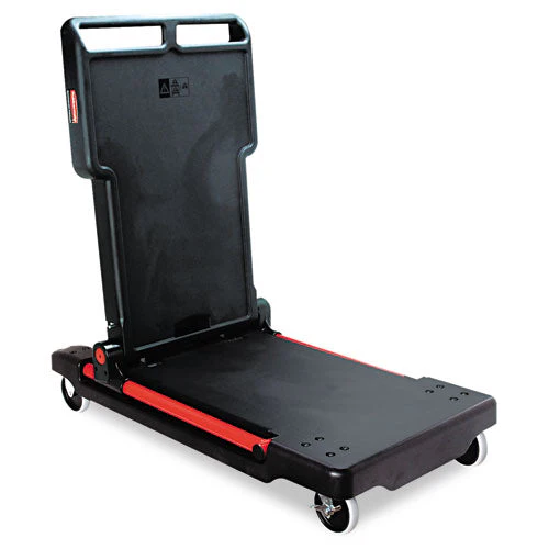 Convertible Utility Cart, Plastic, 2 Shelves, 400 Lb Capacity, 23.88" X 45.13" X 34.38", Black - Image 2