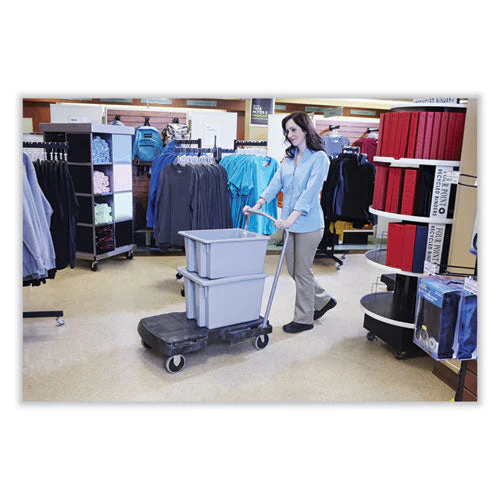 Triple Trolley Platform Truck With Angled-loop Handle, 500 Lb Capacity, 20.5 X 32.5 X 35, Black - Image 3