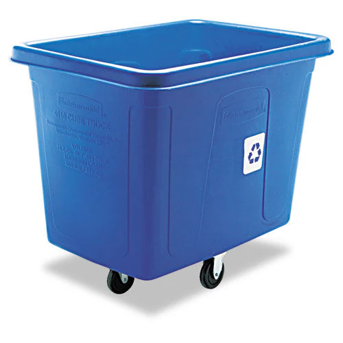Recycling Cube Truck, 120 Gal, 500 Lb Capacity, Polyethylene, Blue - Image 1