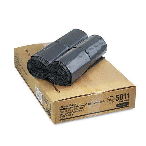 Linear Low Density Can Liners, 55 Gal, 1.3 Mil, 39.5" X 48", Gray, 100/carton - Image 2