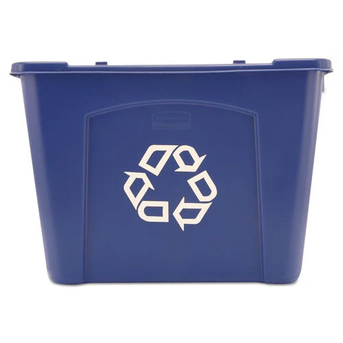 Stacking Recycle Bin, 14 Gal, Polyethylene, Blue - Image 1