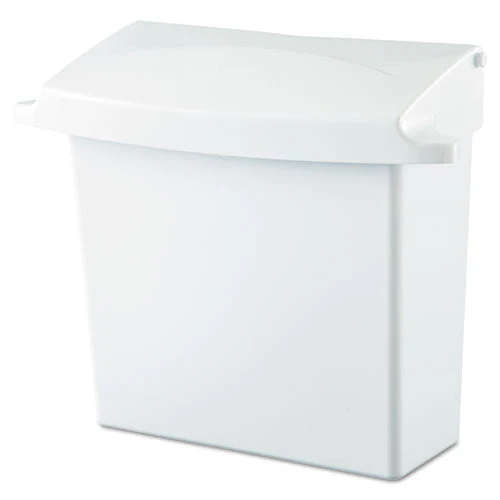 Sanitary Napkin Receptacle With Rigid Liner, Plastic, White - Image 1