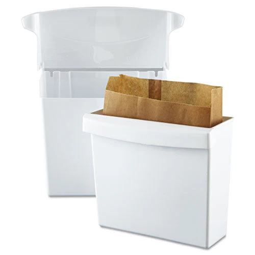 Sanitary Napkin Receptacle With Rigid Liner, Plastic, White - Image 3