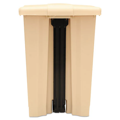 Indoor Utility Step-on Waste Container, 12 Gal, Plastic, Beige - Image 2
