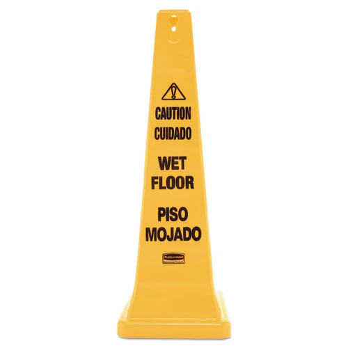 Multilingual Wet Floor Safety Cone, 12.25 X 12.25 X 36 - Image 1